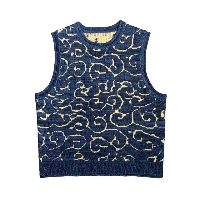2014aw High Street Kapital Retro Sweater Knitted Vest Casual Edition Sweater Vest Street Clothing Y2k Mens Clothing 250210