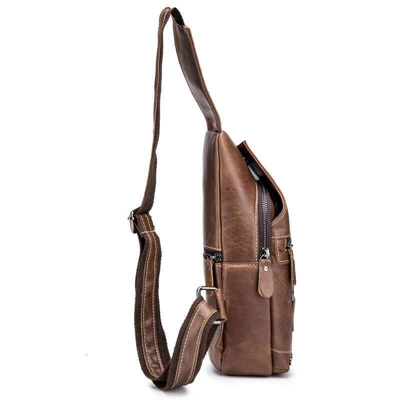 Fashion Men's Genuine Leather Shoulder Brand Style Chest Bag Shoulder Bags For Men Male Messenger Crossbody Bag