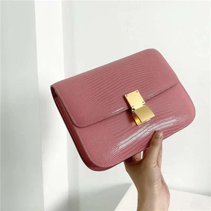 New Autumn Genuine Leather Tofu Bags For Women High Quality Lizard Pattern Ladies Shoulder Famous Brands Messenger Bag 2023