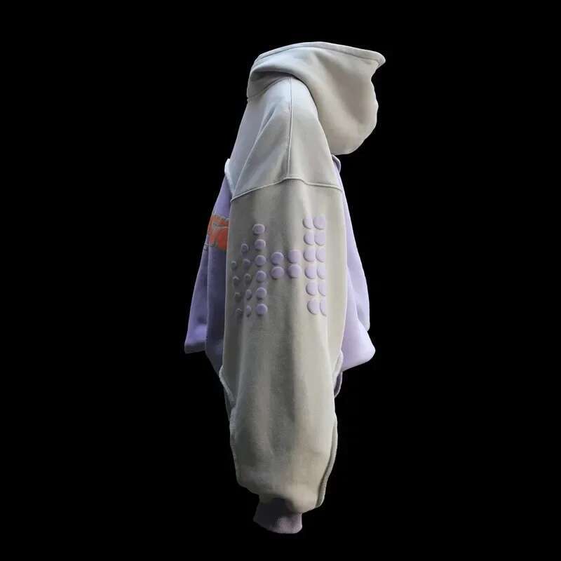 Y2K American New Fashion Letter Embroidery Splicing Hooded Sweater Men High Street Vintage Hip-hop Popular Casual Joker Hoodie