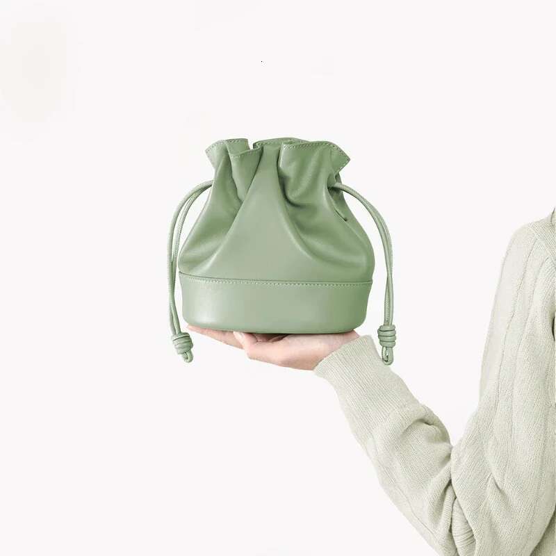 Jonlily Women Genuine Leather Shoulder Female Small Handbag Totes Casual Crossbody Daybag Mini Bucket Bag Purse -Kg1816