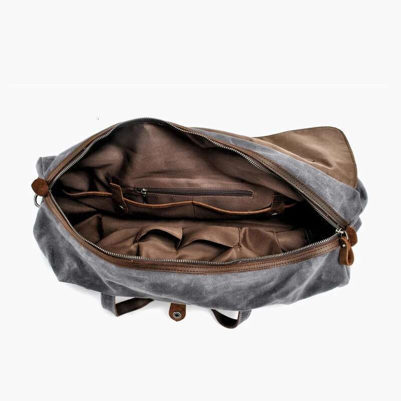 Waxed Canvas Lage Large Capacity Crossbody Travel Weekend For Men Business Trip Duffel Tote Bag