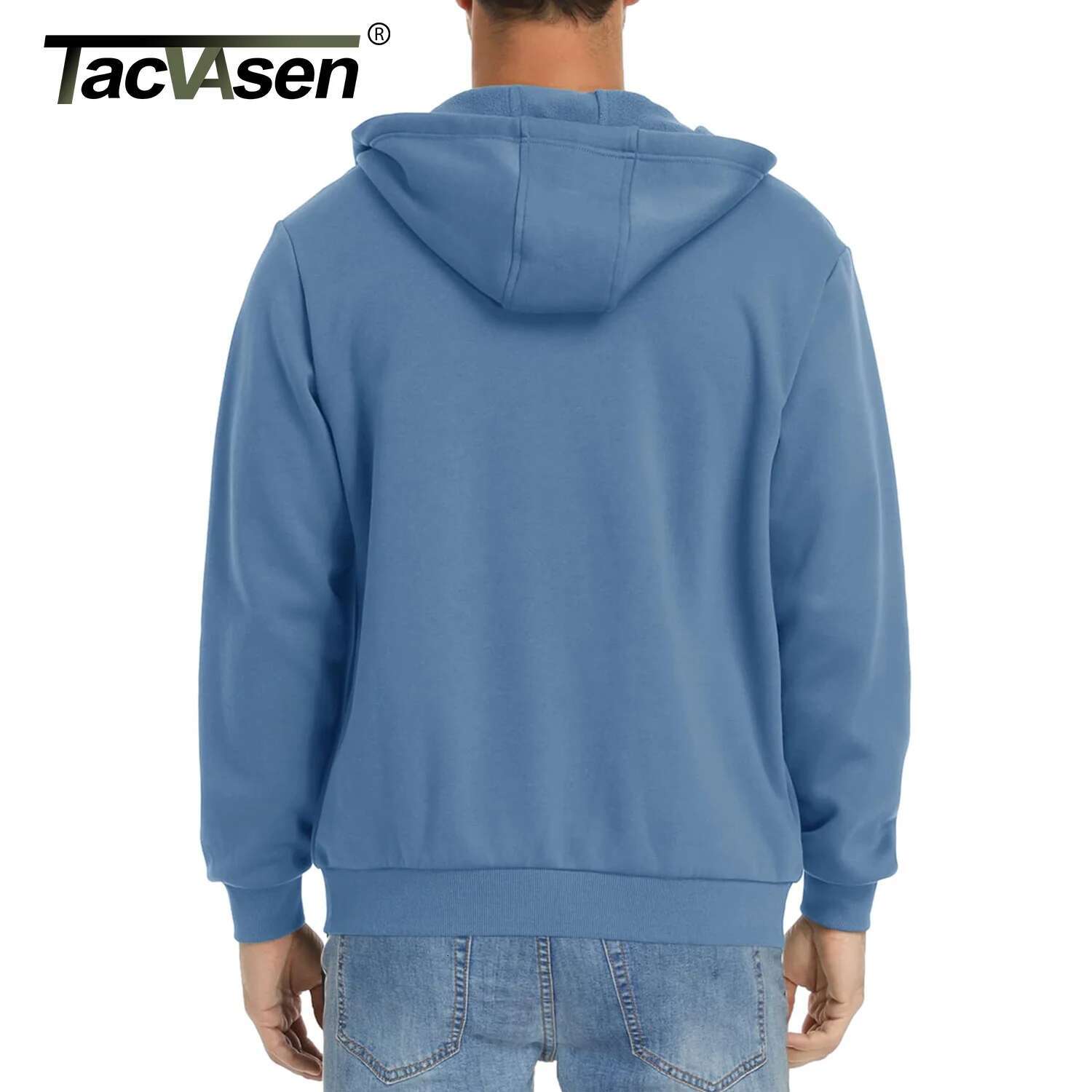 TACVASEN Big Pockets Fleece ing Hoodies Mens Hooded Coats Full Zip Up Casual Hoodie Jackets Athlete Running Hiking Sportswear