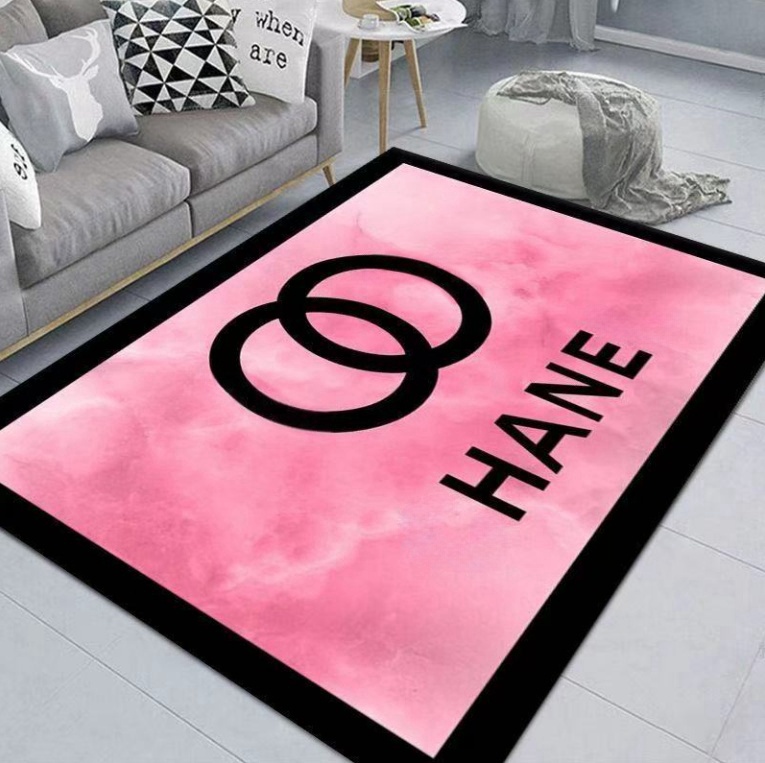 2025 Luxury handmade multi-purpose Hotel Office carpet designer home minimalist living room bedroom bedside carpet classic letter logo embroidery floor mat