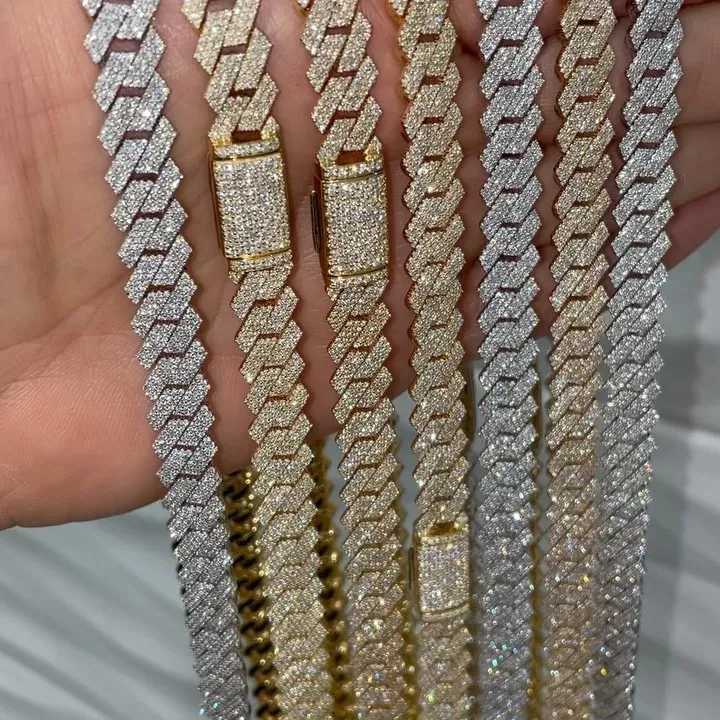 10mm Premium Quality Low Prices Latest Design Iced Out Vvs Moissanite Diamond Cuban Link Chain for Mens Womens Birthday Gifts