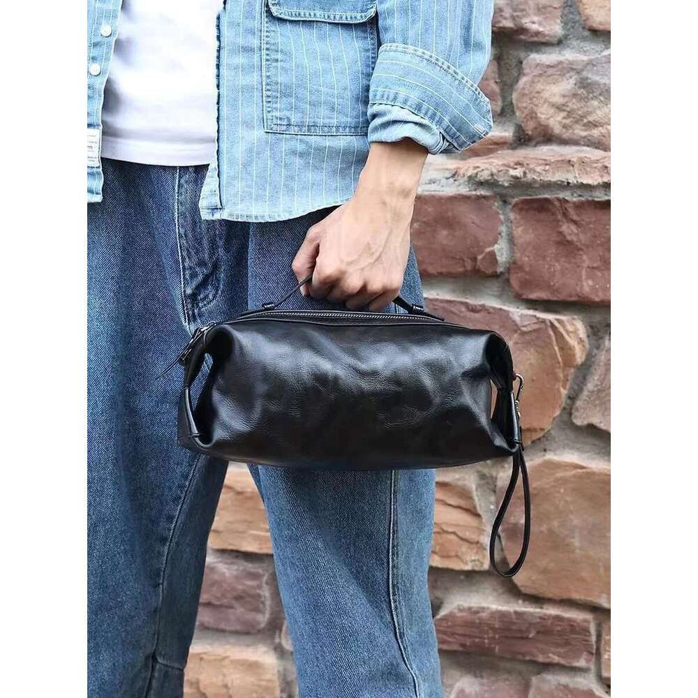 Wmnuo Shoulder Man Genuine Cowhide Leather Leisure Crossbody Messenger Bag Male Large Capacity Handbag Pillow Pocket