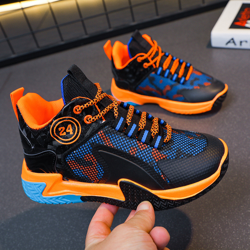 Kids Basketball Shoes Boys Sneakers Non-slip Toddler Trainers Basketball Shoes Outdoor Youth Children Sport Shoes Sizes 11C-6.5Y