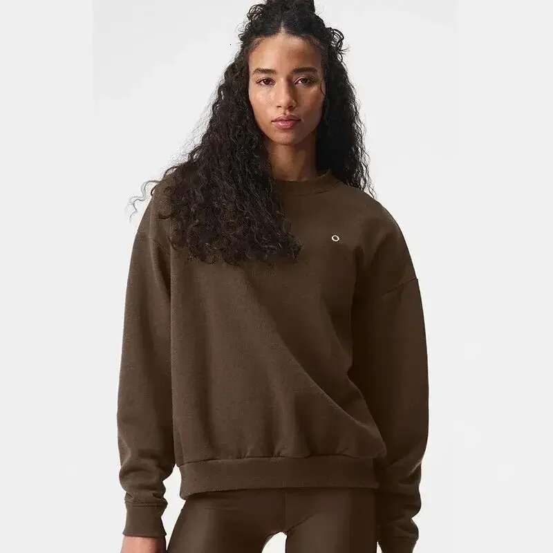 Muse Crew Neck Yoga Autumn Winter Neutral Printed Sportswear Fashion Casual Solid Color Long Sleeve Top Comfort Sweater