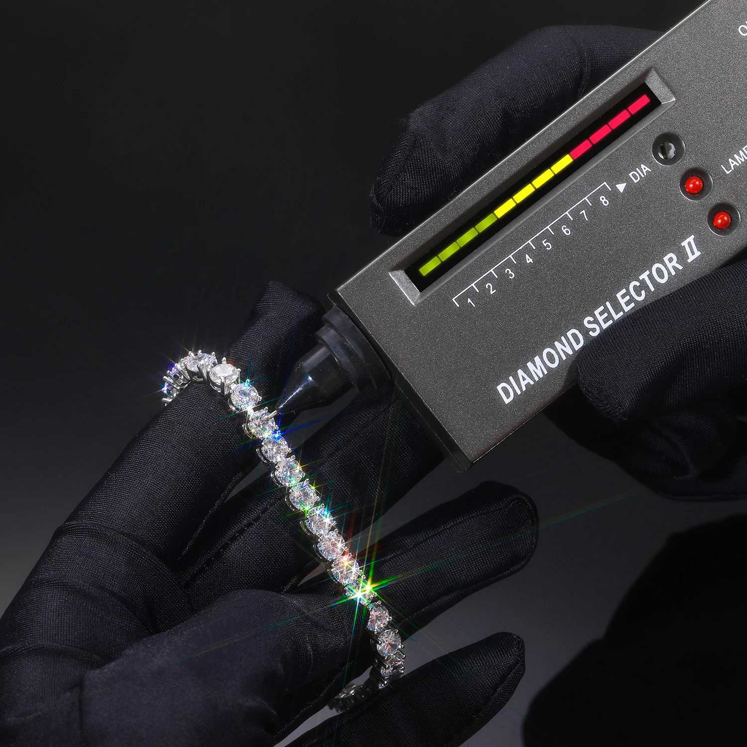 Designer necklace Sparkling Moissanite Tennis Chain Bracelet Necklace 100% 925 Sterling Silver Pass Diamond Test Fine Jewelry Valentines Day Gift