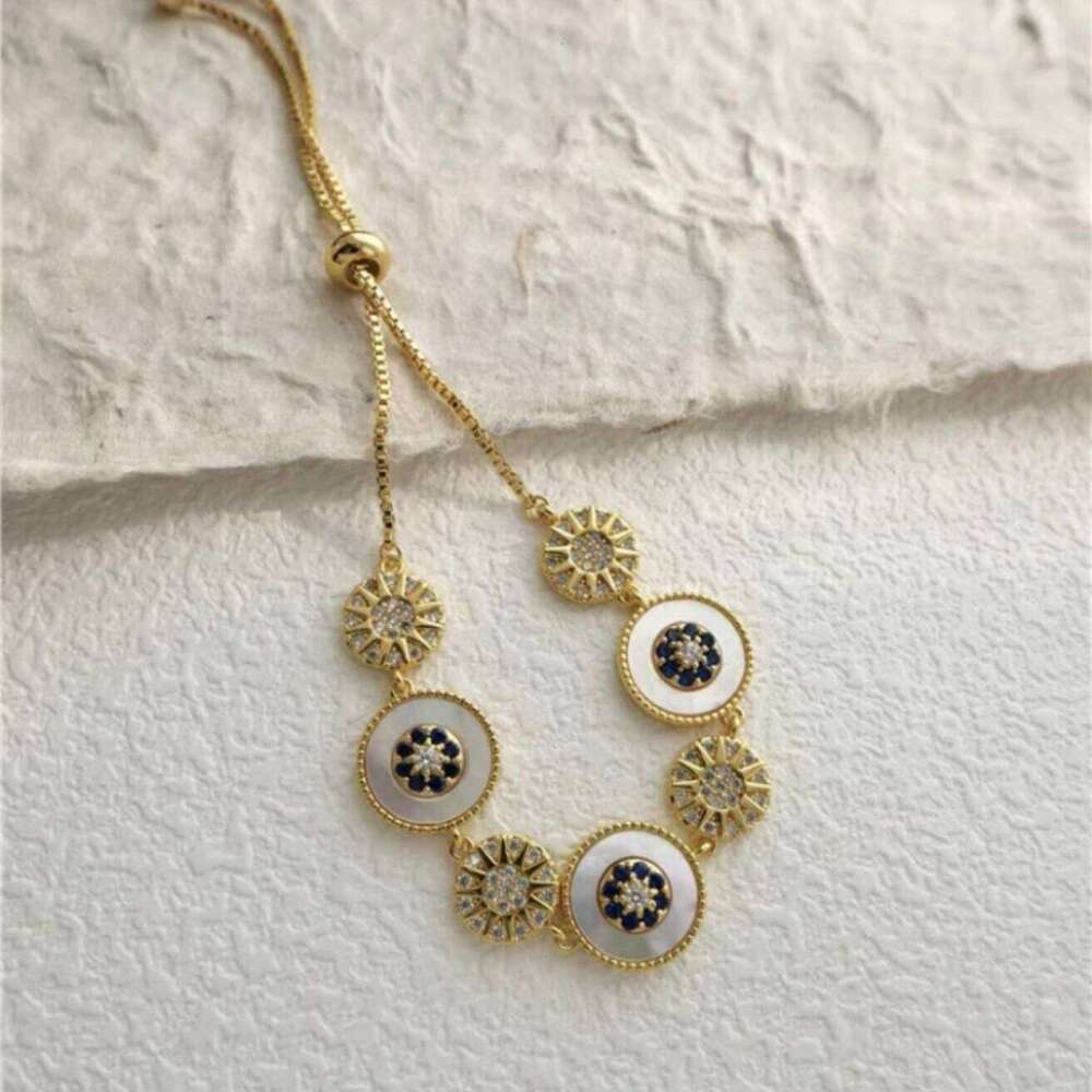 Designer bracelet for women Eight Star Premium Natural White shell Mozambique Diamond Light Luxury Jewelry Pulling Adjustable Bracelet good quality pa