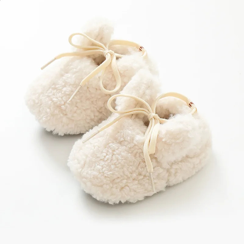 Baby Shoes Winter Baby Boy Girl Booties Fluff Soft Toddler Shoes First Lamb Cashmere Anti-Slip Warm born Infant Crib Shoes 250214