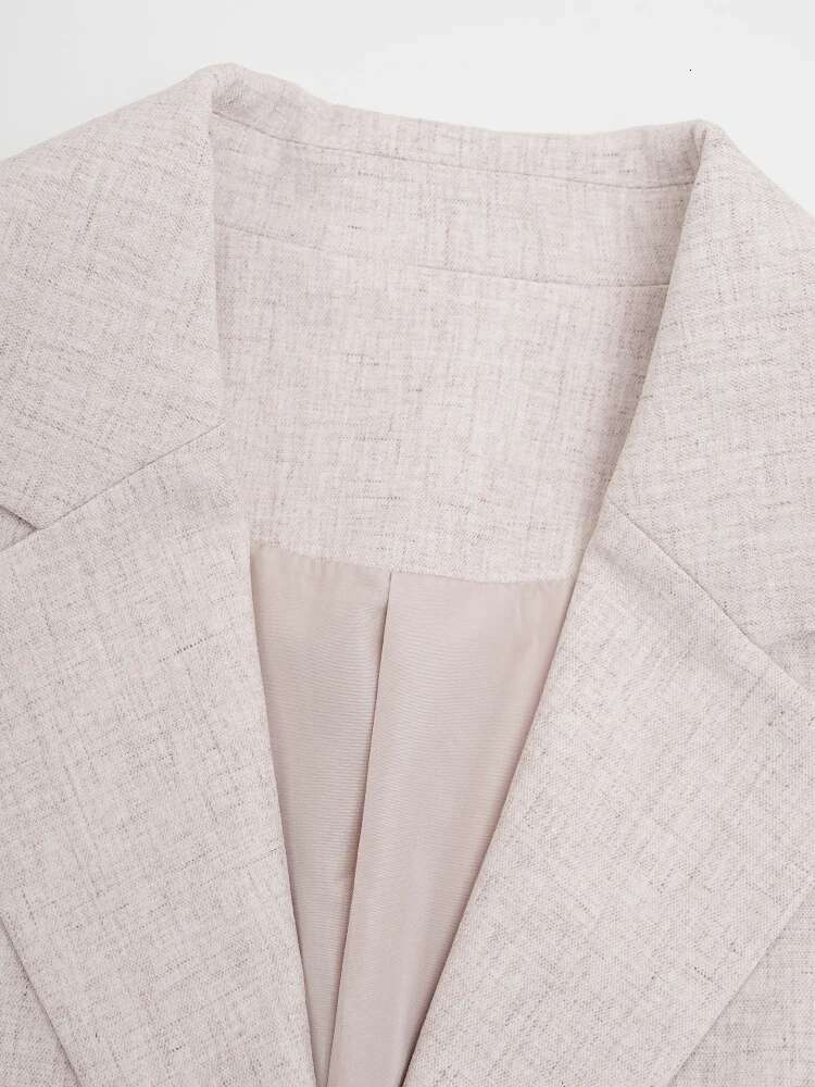 Apricot Irregular Spliced Casual Blazer Women New Lapel Long Sleeve Loose Fit Jacket Fashion Tide Spring Autumn 2025 Cpdb238