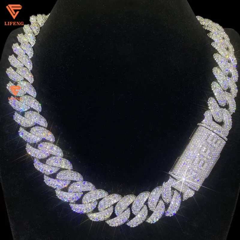 Fashion Jewelry Hip Hop Necklace For Pendant 925 Sterling Silver Iced Out VVS Moissanite Diamond Cuban Link Chain Men