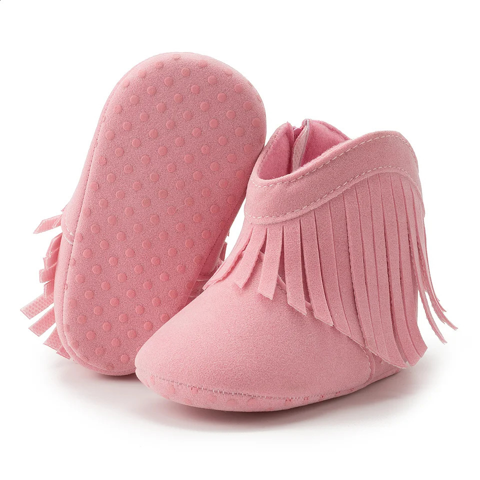 Meckior Baby Booties Vintage Tassel Anti-slip Sole Winter Warm Baby Boys Girls Shoes Snow Booties First Walkers Infant Shoes 250214