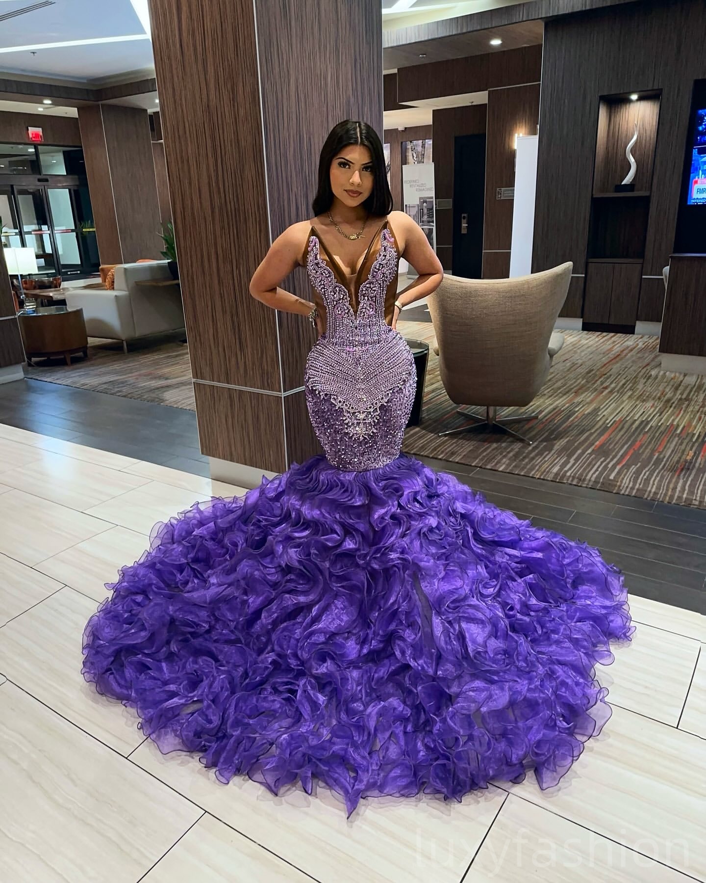 Aso Ebi 2025 Luxurious Mermaid Prom Dresses Crystals Organza Tiers Sequined Evening Formal Party Second Reception Birthday Gowns Dress For Special Occ