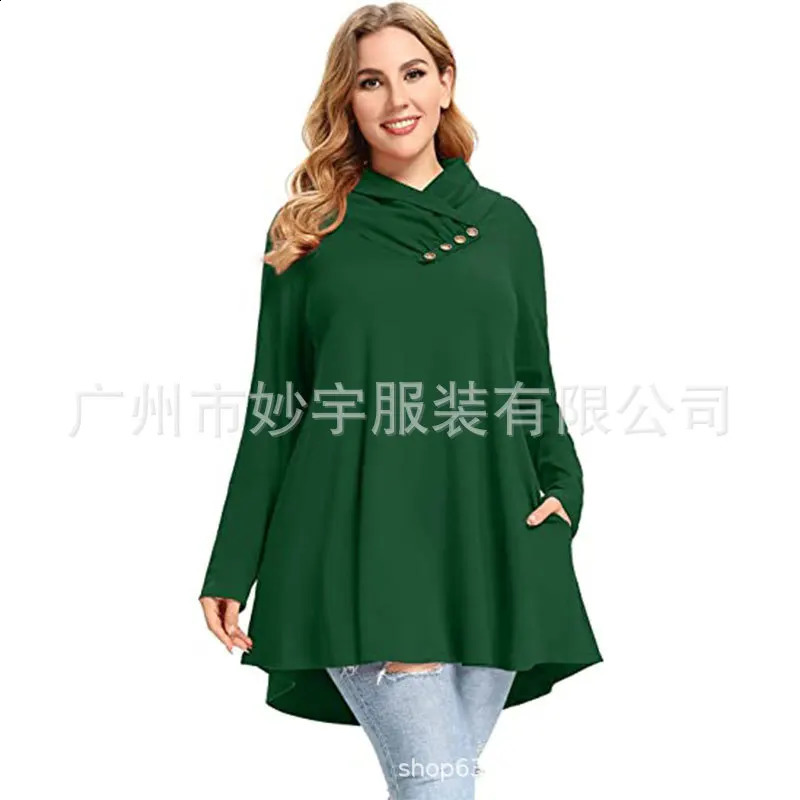 Selling Womens Style Creased Large Size Top Long Sleeve Casual Pullover Button Shirt From China 250210
