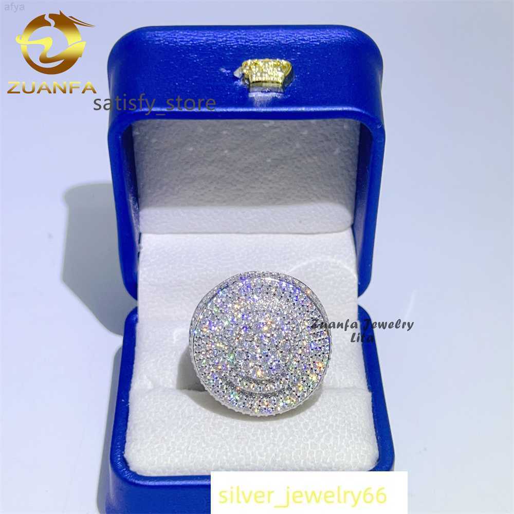 Custom Big Hip Hop Rapper 925 Sterling Silver Vvs Moissanite Iced Out Men Diamond Ring