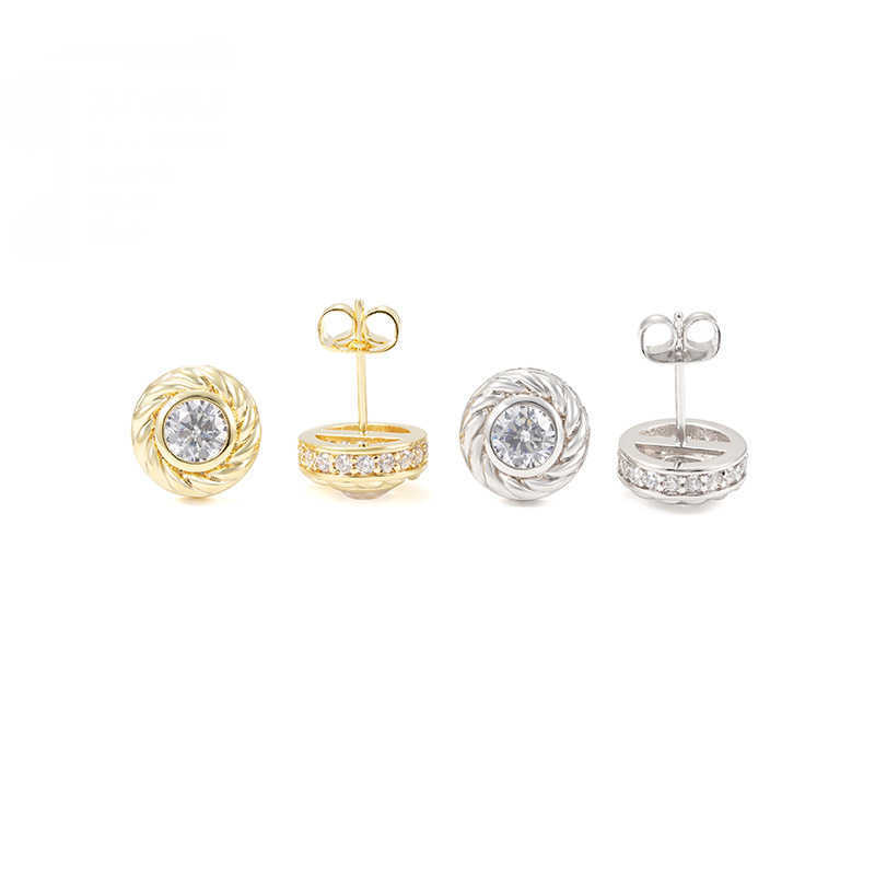 New moissanite earrings s925 silver moissanite D-color VVS hip-hop earrings accessories