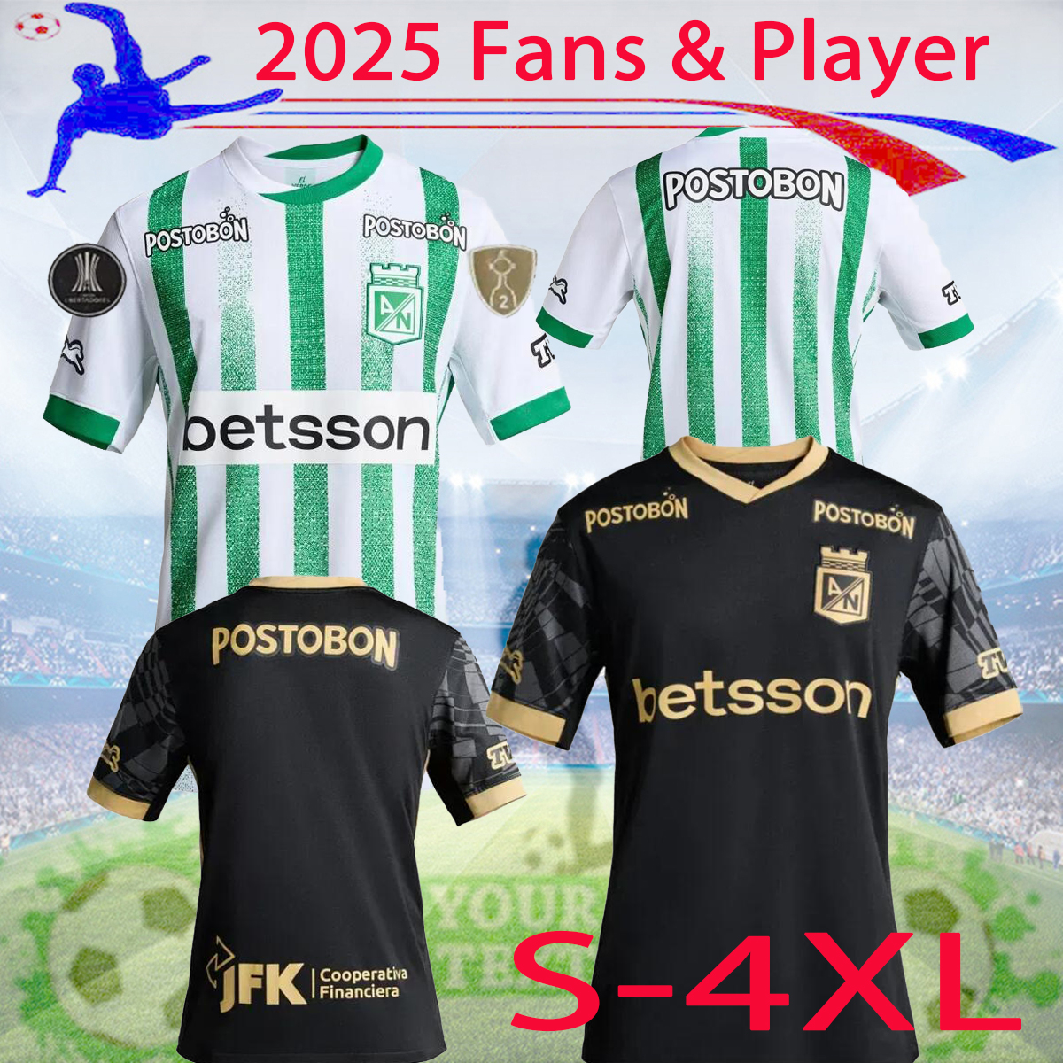 S-4XL 2025 2026 Atletico Nacional soccer jerseys MORELOS CARDONA SARMIENTO HINESTROZA ZAPATA CAMPUZANO ANGULO CEPPELINI 25 26 home away football shirt
