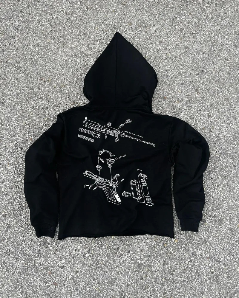 Europe and America autumn letter print hoodie men Y2k lapel pullover street wear trend fashion oversized sweatshirt 250214