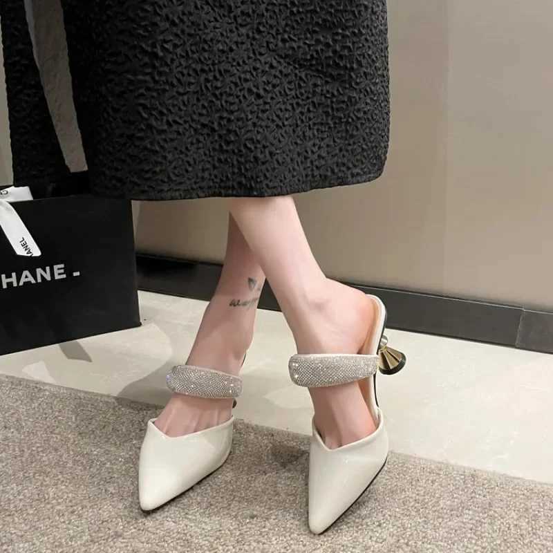 2024 New Design Elegant Pointed Toe Strange Style High H Summer Outdoor Shoes Ladies Sandals Women Slippers Y250215