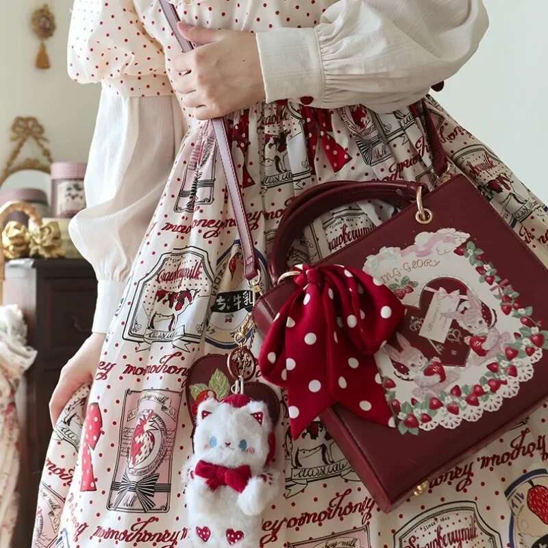New Lolita Sweet Strawberry Crossbody Elegant JK Uniform Hand 2025 Print Cartoon Cute Shoulder Bag Bolsos