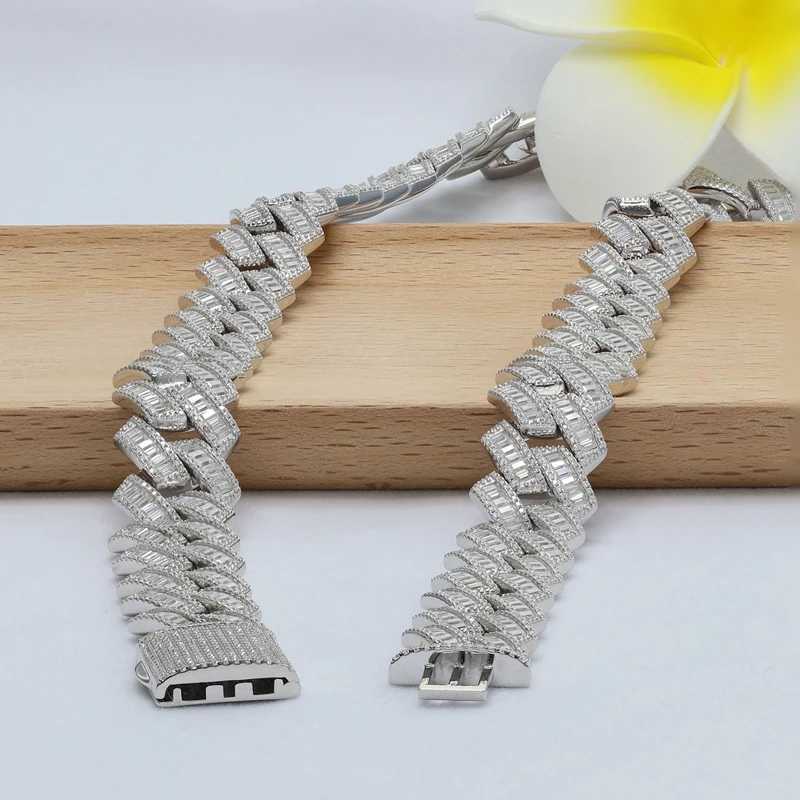 Paston Customized Jewelry Iced Out 925Silver Moissanite Big Size Cuban Chain 18mm 22inch vvs Diamond Hiphop Jewelry