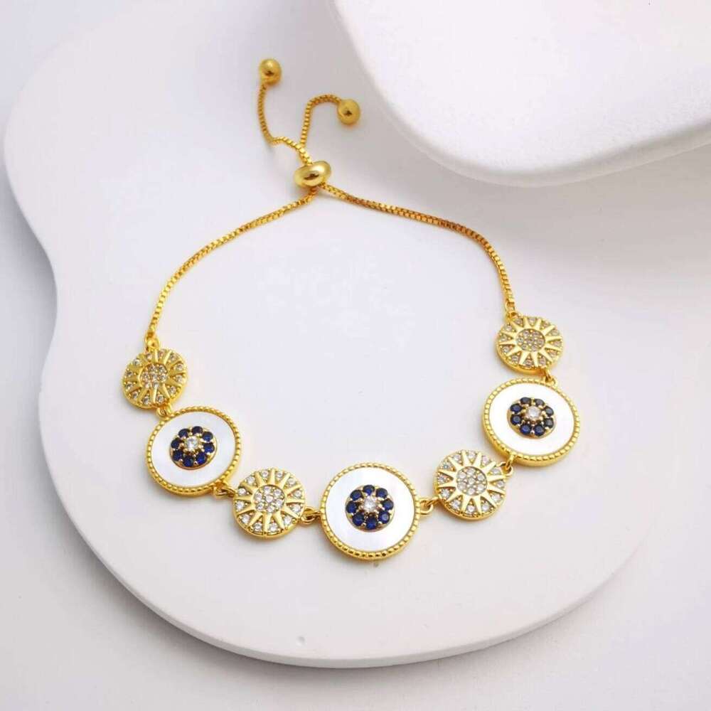 Designer bracelet for women Eight Star Premium Natural White shell Mozambique Diamond Light Luxury Jewelry Pulling Adjustable Bracelet good quality pa