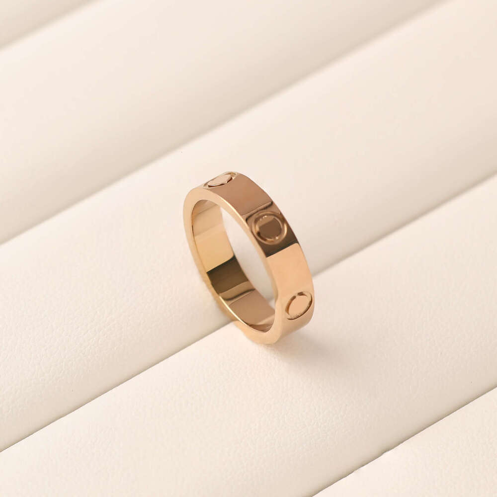 High version card home CNC precision titanium steel jewelry, one line love fashionable matching ring, gold wrapped sier ring