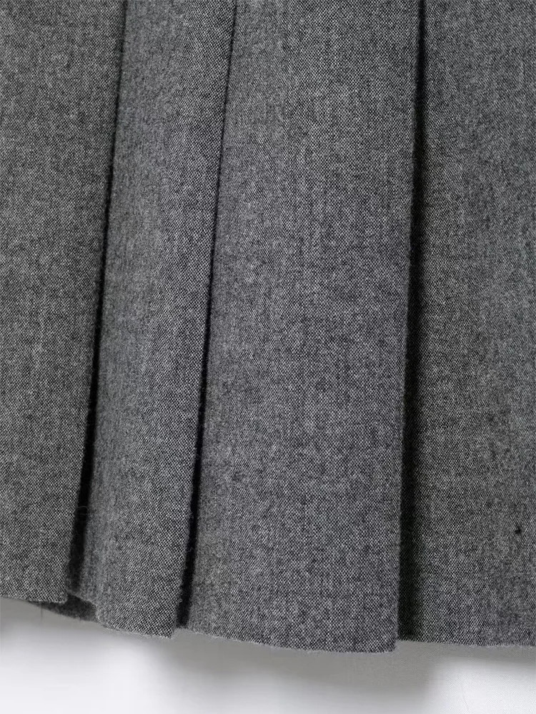 Elegant Crop Jacket Mini Skirts Sets O-neck Double Breasted Coats Pleated A Line Skirt Autumn Fashion Office Lady Outfits 250210