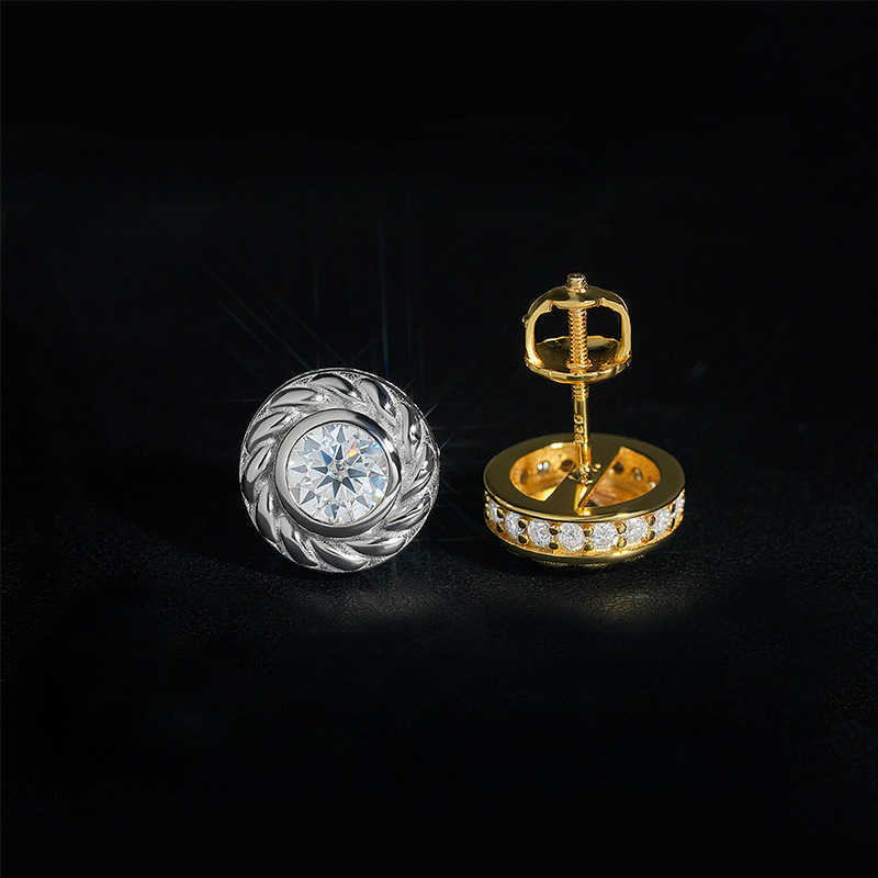 New moissanite earrings s925 silver moissanite D-color VVS hip-hop earrings accessories