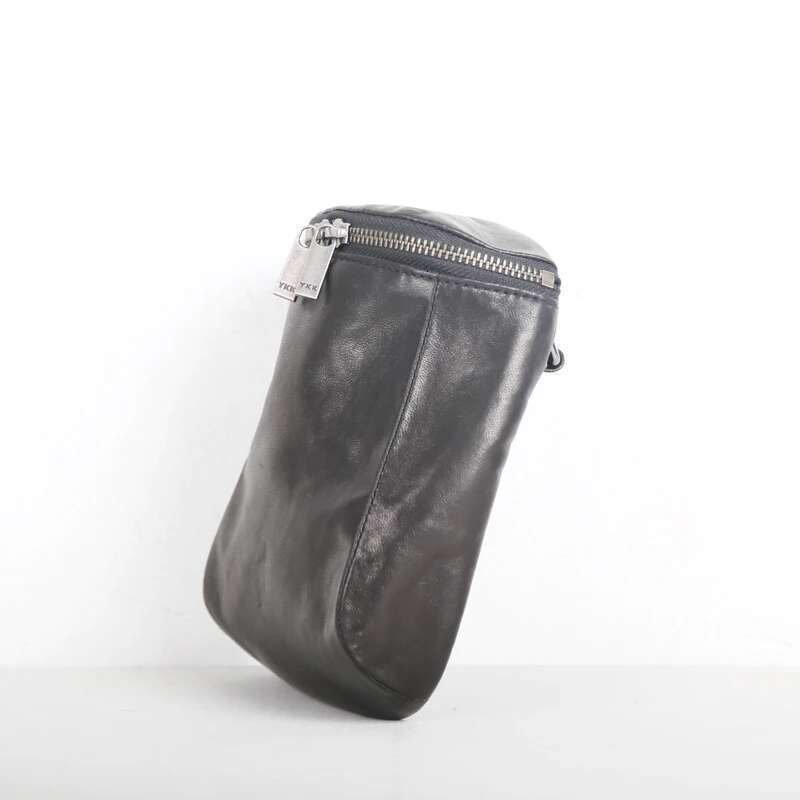 Mini Satchel Genuine Leather Unisex Messenger Bag Sheepskin Simple Crossbody Bags Small Storage Cell Phone Pack