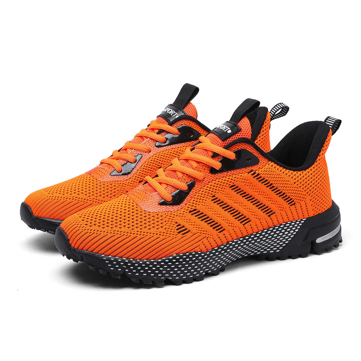 New Summer And Autumn Breathable Fly Woven Mesh Sports Fashion Versatile Casual Shoes Designed By Orange Plus Size Trendy Basketball Shoes