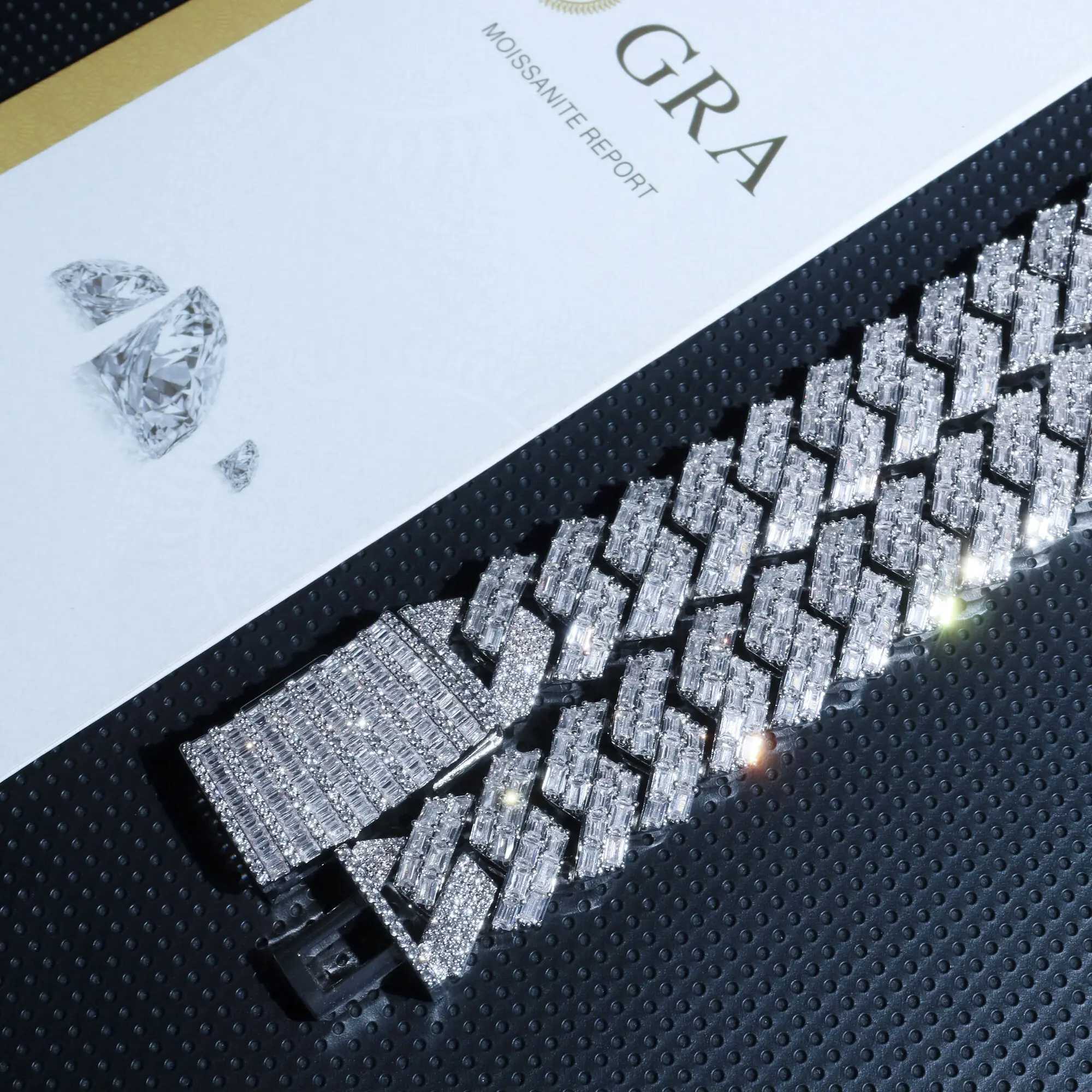 20mm Sell Hiphop Fine Jewelry Necklaces 925 Sterling Silver Necklace Moissanite Europe and the United States Popular