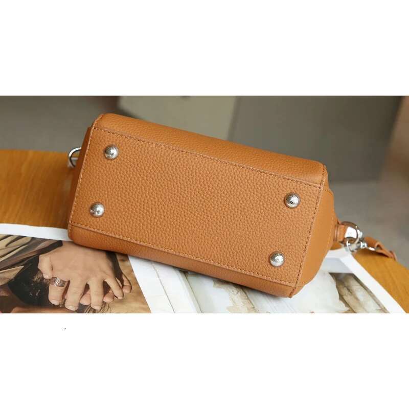 Women Genuine Handbag, T Leather Tote, 100% Natural Cow Skin Shoulder Bag,Female Cross-Body Bag,D413