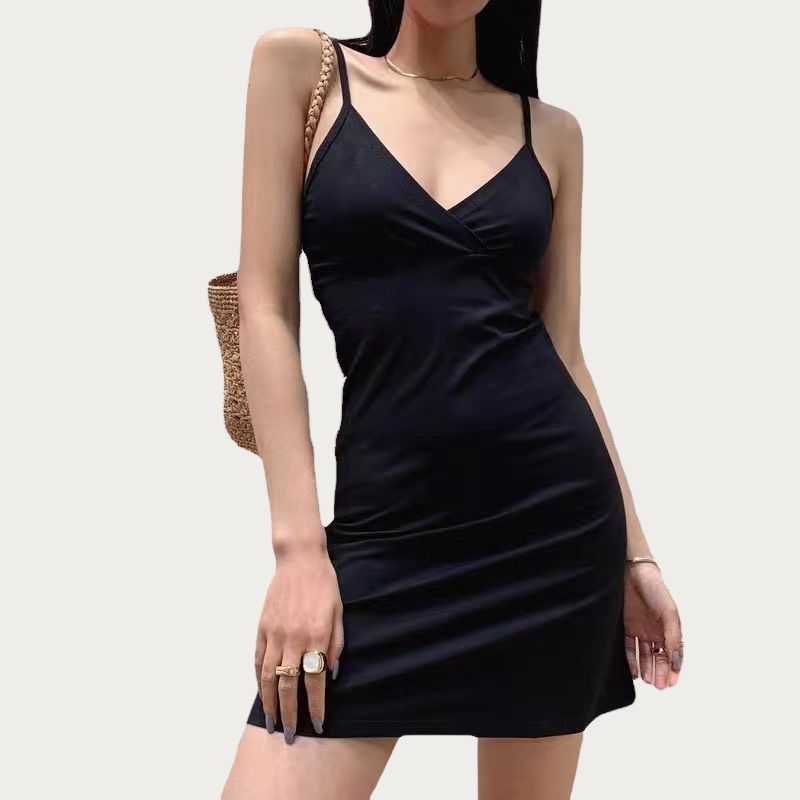 New arrivalEuropean and American pure desire retro printing v-neck suspender dress women's summer new floral suspender skirt women's foreign