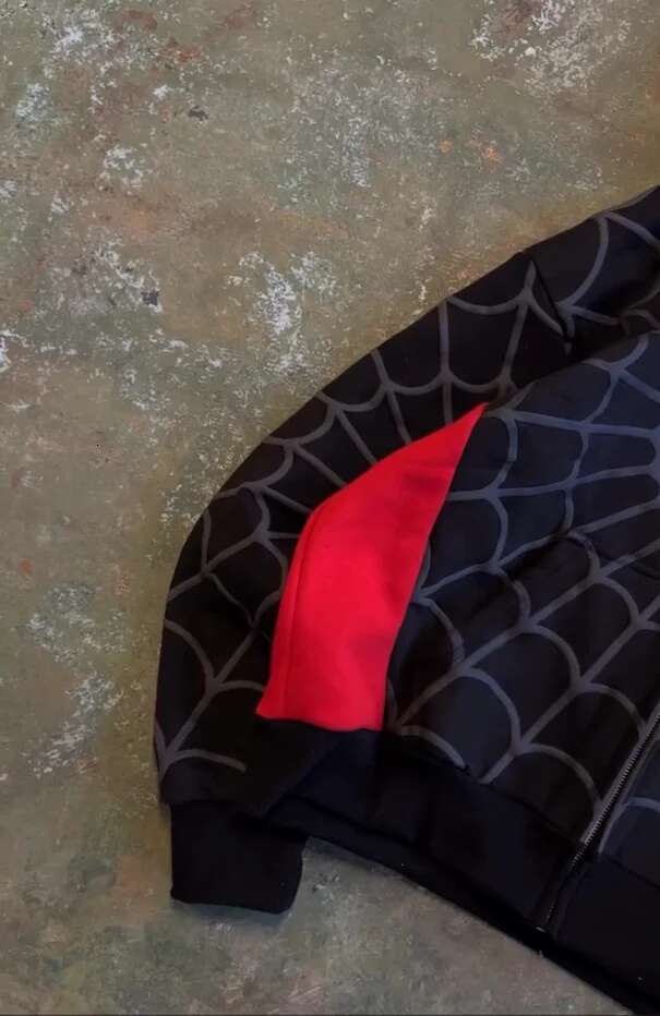 American Spider Pattern Embroidery Zip Up Y2K Mens Womens Gothic Haruku Jacket Fashion Hoodie Sweatshirt Casual Clothes