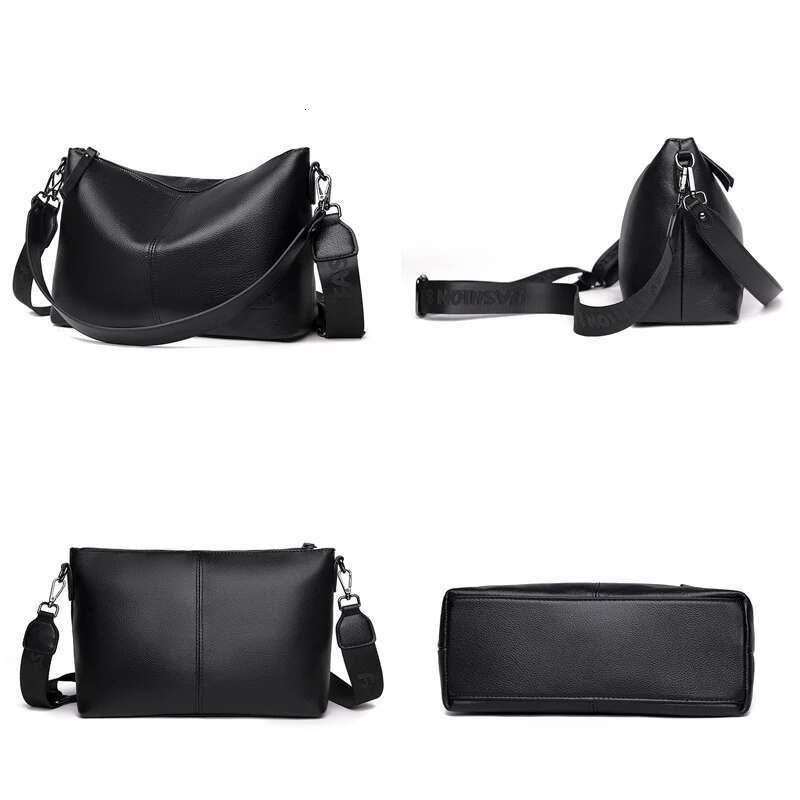 100% Cowhide Women Shoulder Large Capacity Crossbody Bags Female Genuine Leather Messenger Bag Purse Soft Handbag