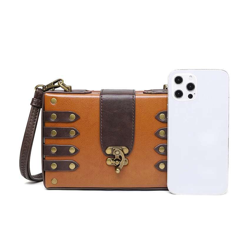 Retro Gothic Ita Women's Inced Cute Shoulder Anime Mini Lolita Wallet Purse Steampunk Briefcase Bag PU Leather Handbags