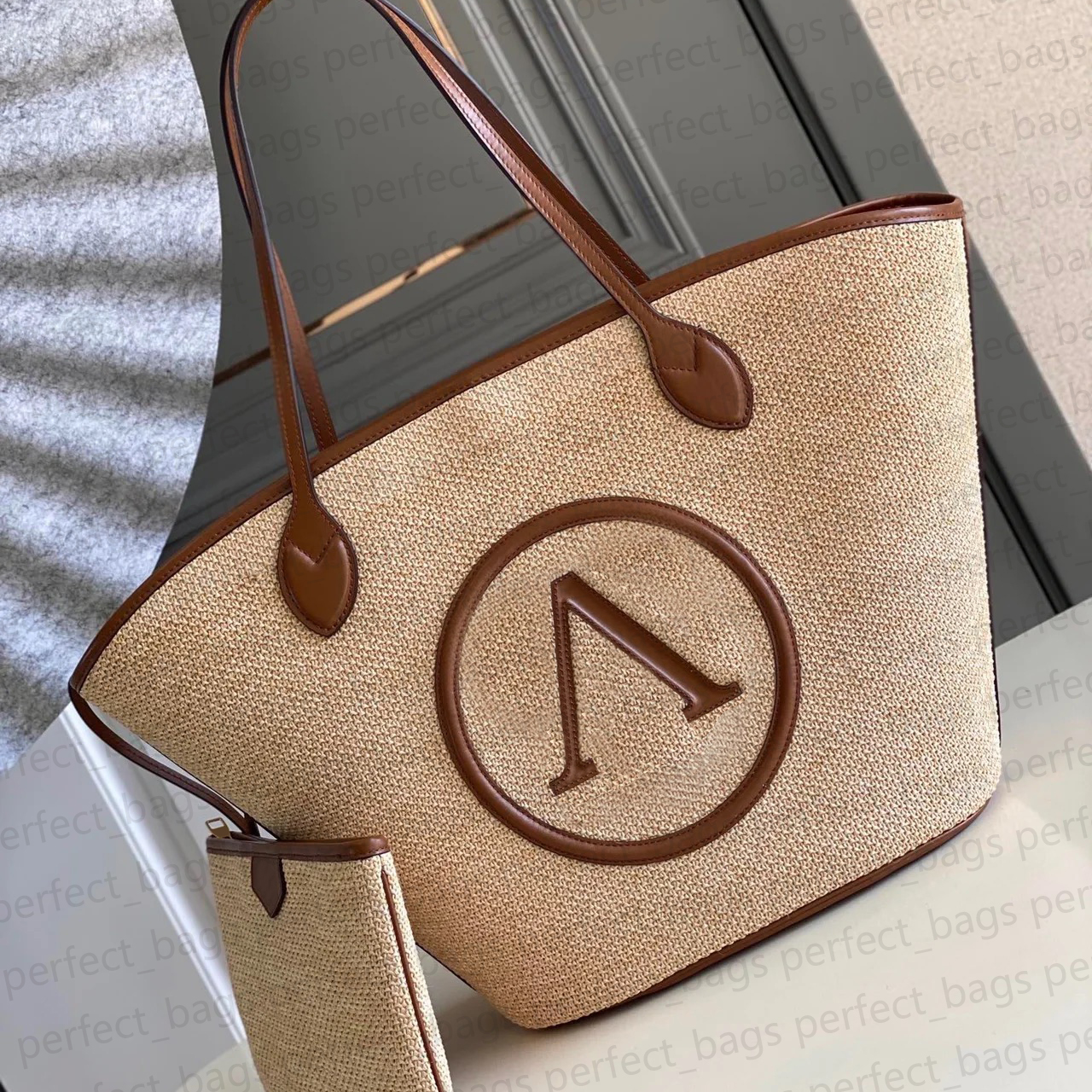 Designer Bag Women's Fashion woven beach Bag Luxury Cowhide Bag Summer woven holiday bag Large capacity Tote Shoulder bag Travel shopping bag