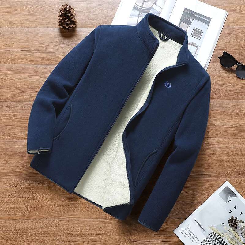 2024 New Autumn Winter Men's Polar Fleece Hooded Coats Male Plus Veet Jackets Men Solid Color Loose Overcoats G557