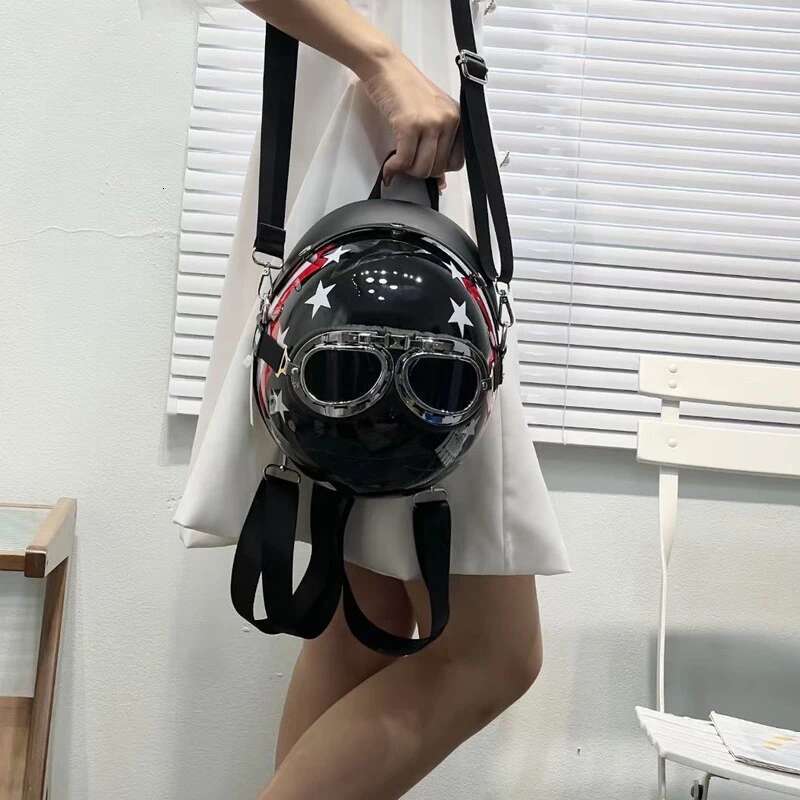 Personalized Helmet Design Women Shoulder Creative Hiphop Backpacks Funny Chic Crossbody Bags Y2k Travel Back Packs For Gir