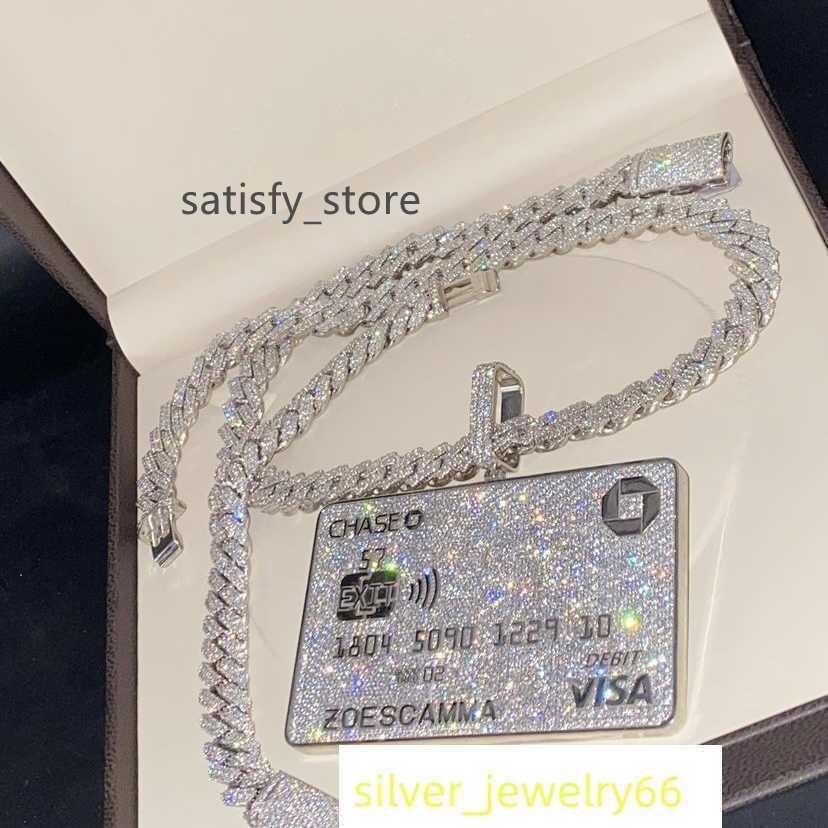 necklace moissanite chain Buss Down Iced Fully Vvs Moissanite Diamond Men Sterling Large Silver Pendant Custom Hip HopMoissanite pendant
