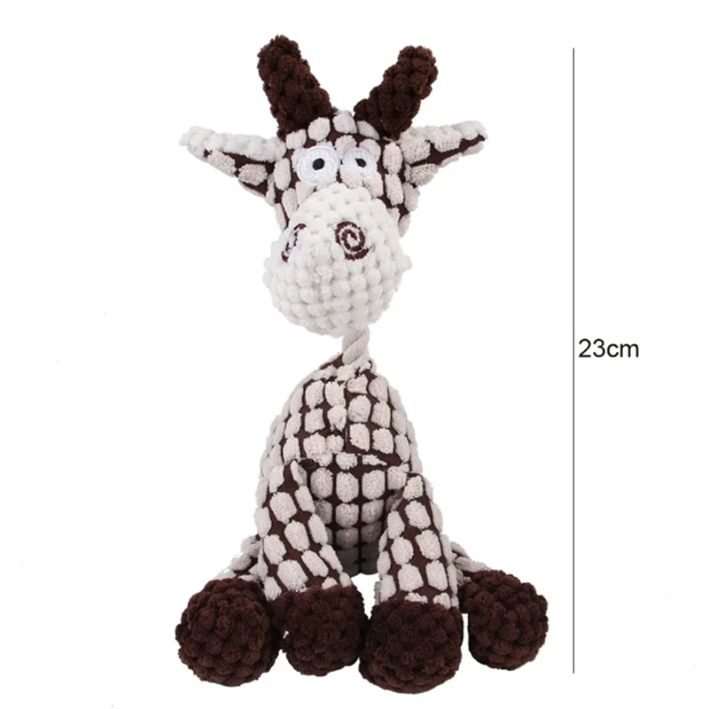 Donkey Shape Corduroy Chew Toy for Dogs Fun Pet Toy Puppy Squeaker Squeaky Plush Bone Molar Dog Toy Pet Training Dog Accessories 3 colors