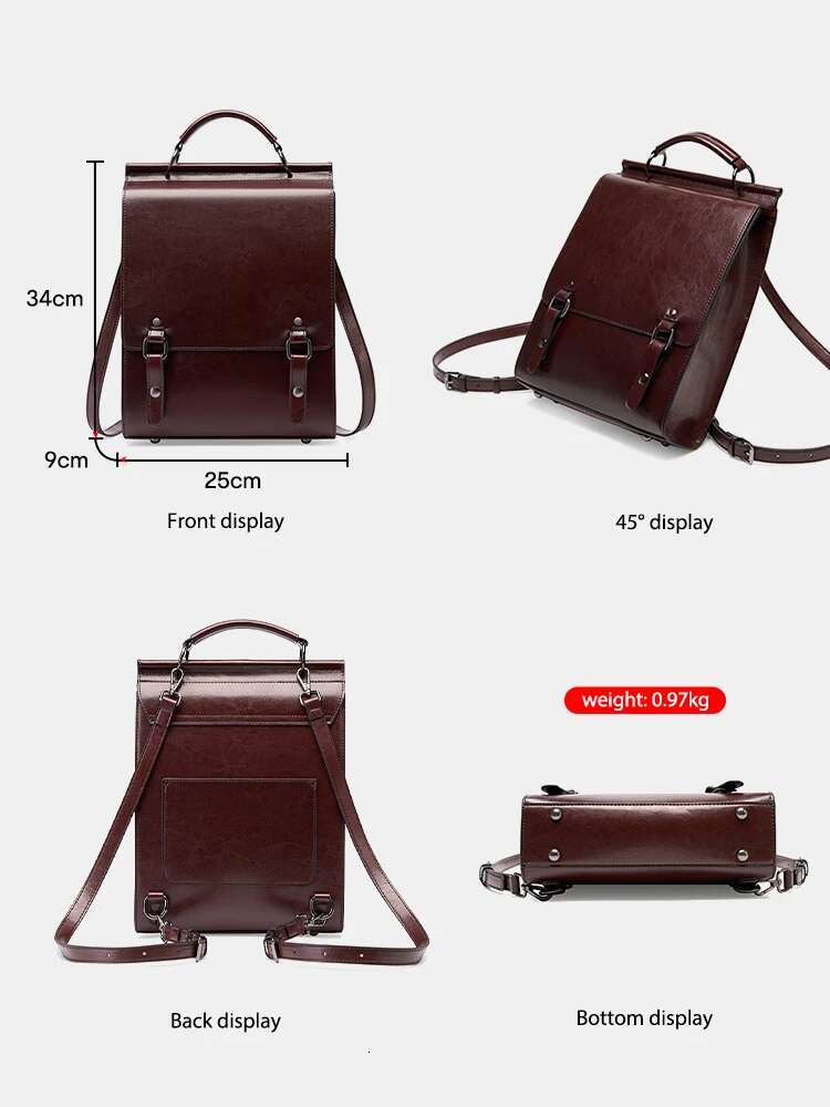 Zency Women's Trend Retro A4 Backpack Preppy Style Student Satchel Laptop School Office Ladies Bags 2025