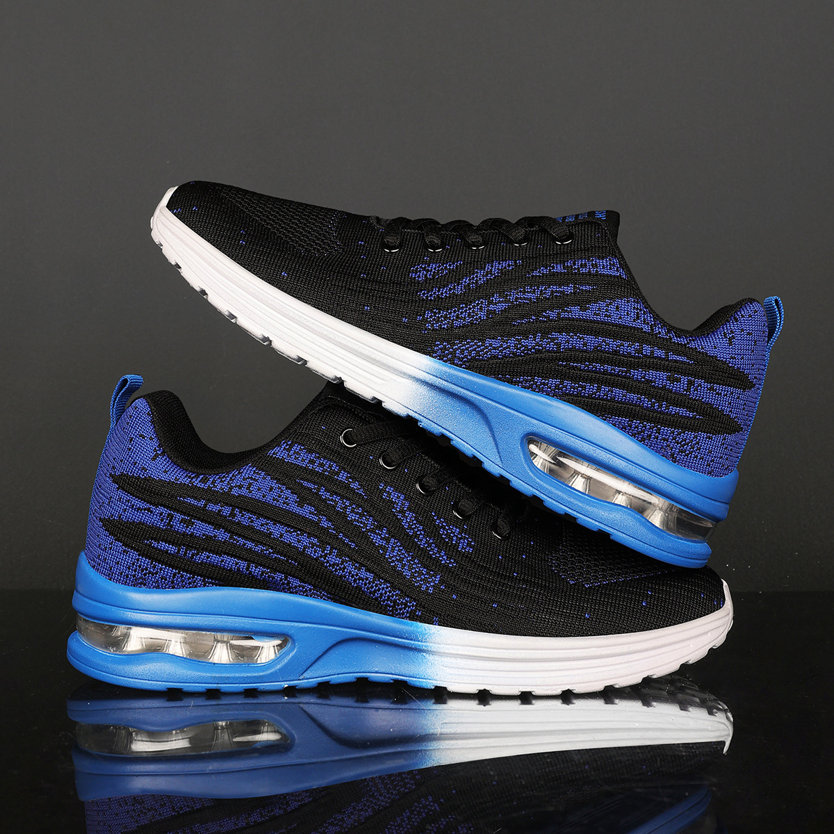 Super Sized Men's Designer Fly Woven Mesh Breathable Running Shoes For Spring And Summer 2025 Low Top Air Cushion Soft Sole Fashionable Casual Sp