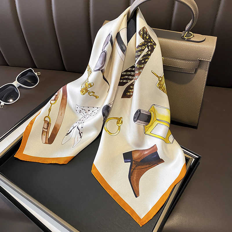 Spring and Autumn Seasons New Professional French Scarf 70 Twill Silk Square Scarf Mulberry Silk Decoration Scarf Fashion Girl