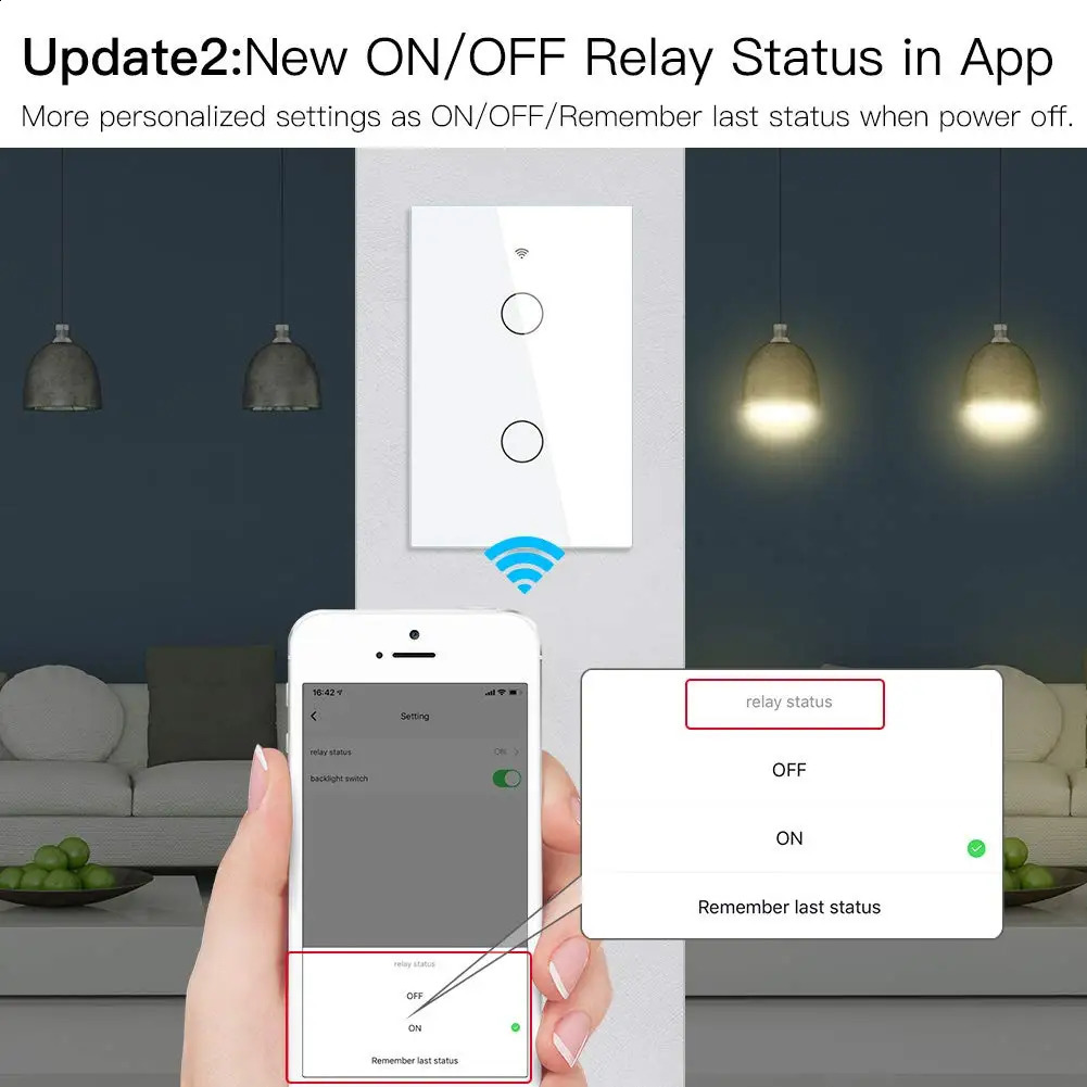 Smart Switches US Neutral WireNo Wire Required Light WiFi Touch Switch 1234 Gang Via Alexa Google Home Alice 250213