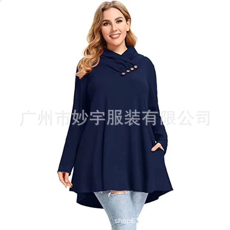 Selling Womens Style Creased Large Size Top Long Sleeve Casual Pullover Button Shirt From China 250210