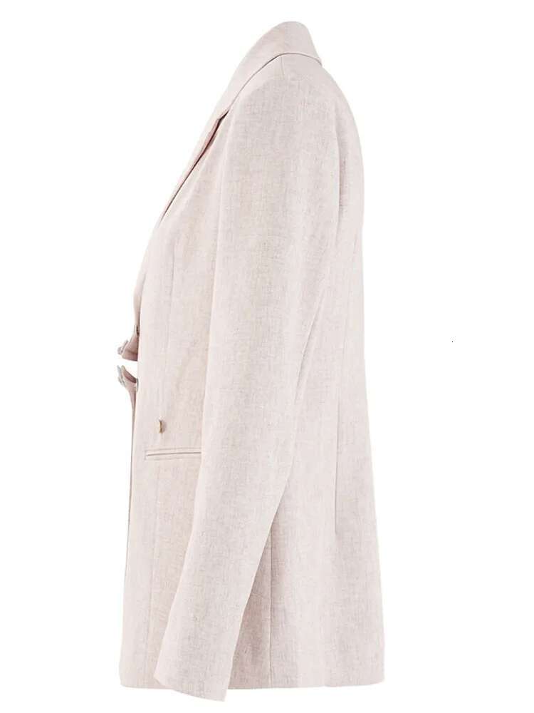 Apricot Irregular Spliced Casual Blazer Women New Lapel Long Sleeve Loose Fit Jacket Fashion Tide Spring Autumn 2025 Cpdb238